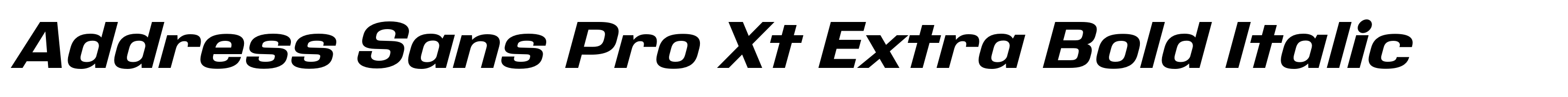 Address Sans Pro Xt Extra Bold Italic